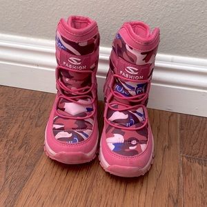 GUBARUN Girls Snow Boots Winter Waterproof Slip Resistant Cold Weather Shoes C7